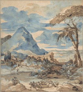 Landschap met vissers door Theodore Gericault